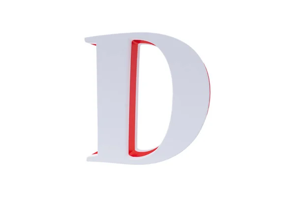 アルファベット文字、白い背景で隔離。白い背景の上のお菓子で作られた D のアルファベット文字. — ストック写真