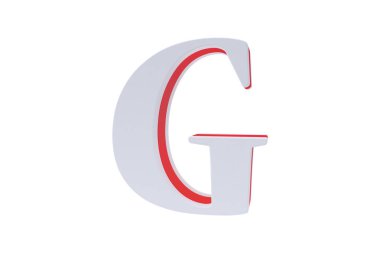 Alfabesi harfleri, beyaz arka plan üzerinde izole. Alfabe harf G şekerle beyaz zemin üzerine yapılan.