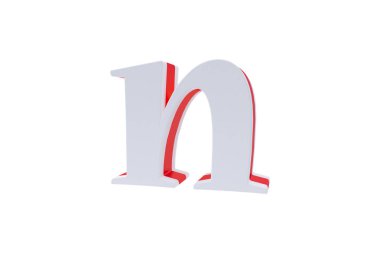 Alfabesi harfleri, beyaz arka plan üzerinde izole. Alfabe harf N şekerle beyaz zemin üzerine yapılan.