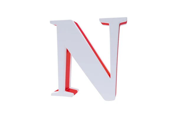 Alfabetletters, geïsoleerd op een witte achtergrond. Alfabet letter N gemaakt met Candy op witte achtergrond. — Stockfoto