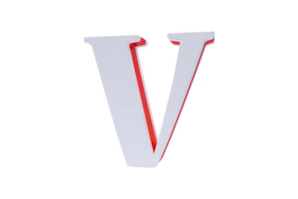 Alfabetletters, geïsoleerd op een witte achtergrond. Alfabet letter V gemaakt met Candy op witte achtergrond. — Stockfoto