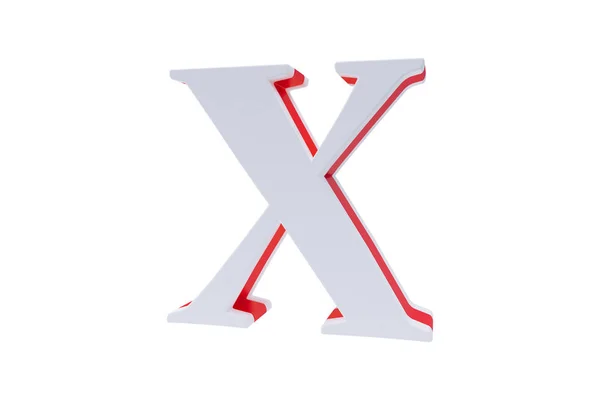 字母，孤立的白色背景上。字母 X 用糖果白色背景上. — 图库照片
