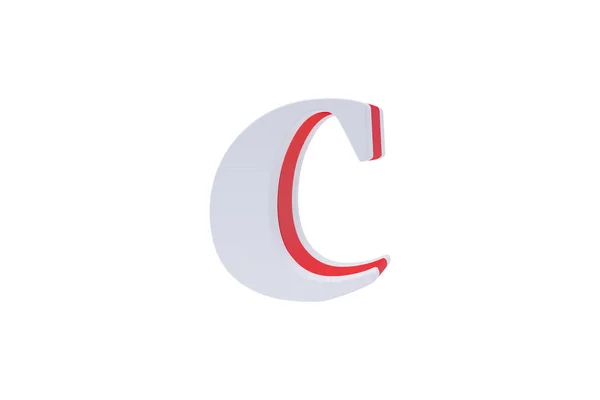 Alfabesi harfleri, beyaz arka plan üzerinde izole. Alfabe harf C şekerle beyaz zemin üzerine yapılan.