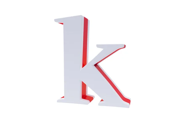 Alfabetletters, geïsoleerd op een witte achtergrond. Alfabet letter K gemaakt met Candy op witte achtergrond. — Stockfoto