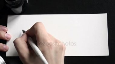 Mutlu anneler günü hat ve lattering posta kartı. Üstten Görünüm.