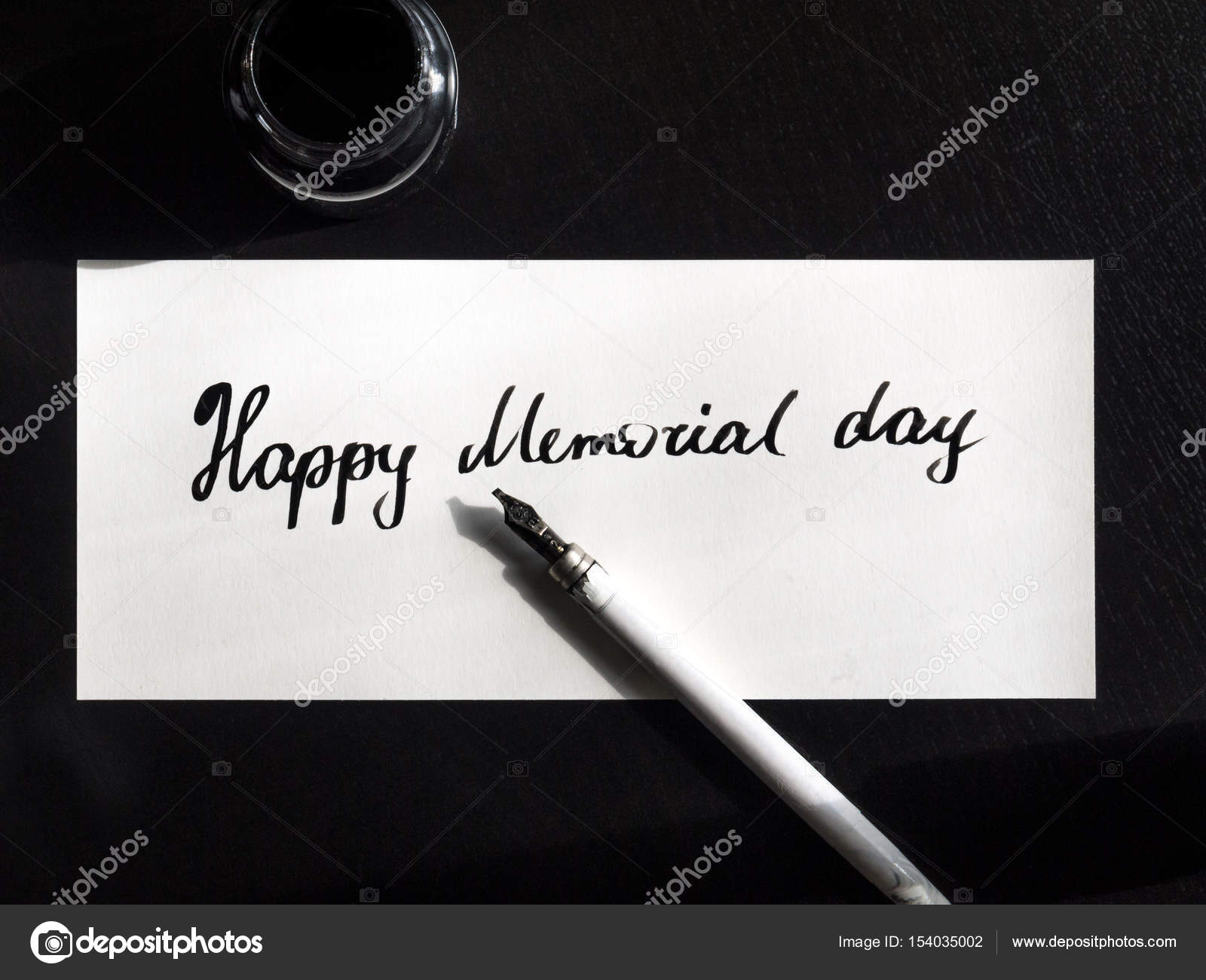 Happy Memorial Day Calligraphy And Lettering Post Card Top View Small Letters Stock Photo C Vvo1tv 154035002