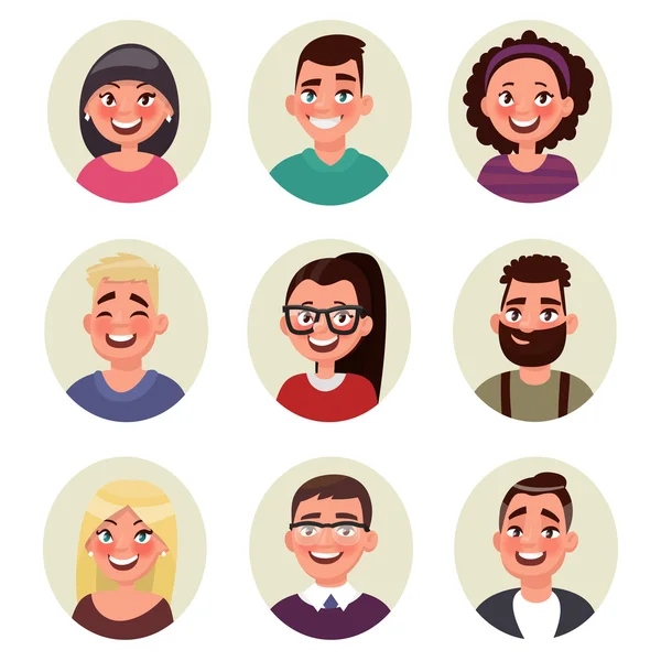 Set avatars people. Vector illustration — Stock Vector