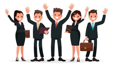 İnsanlar ellerini ile bir iş takım elbise giymiş. İş te