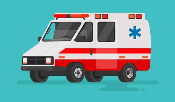 Carro de ambulância com fundo isolado. Ilustração vetorial em — Vetor de Stock