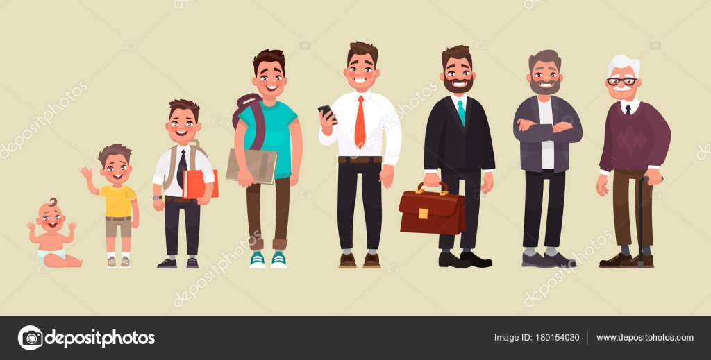 Character Of A Man In Different Ages A Baby A Child A Teenager An Adult An Elderly Person The Life Cycle Stock Vector Image By C Lexam165 Gmail Com