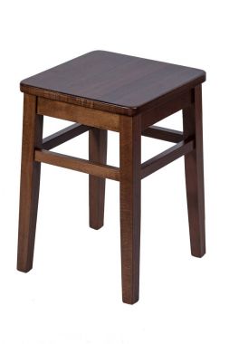  Beyaz arka plan üzerinde izole kahverengi ahşap tabure