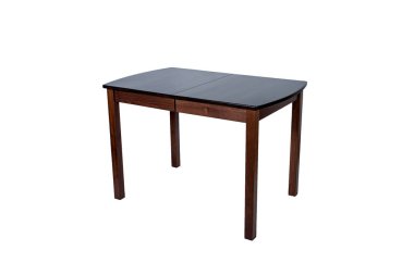 Tahta masa beyaz arkaplanda izole edildi