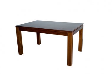 Tahta masa beyaz arkaplanda izole edildi