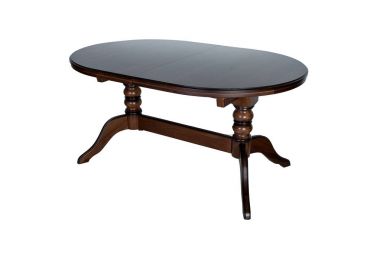 Beyaz arka plan üzerinde izole yuvarlak ahşap masa