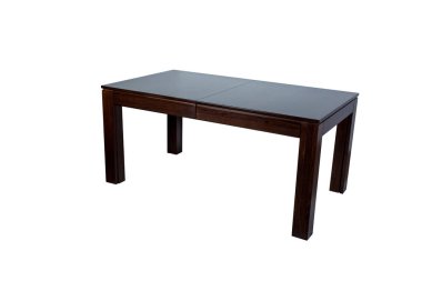 Tahta masa beyaz arkaplanda izole edildi