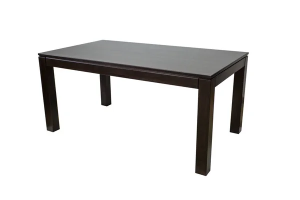 Holztisch isoliert auf weißem Hintergrund — Stockfoto