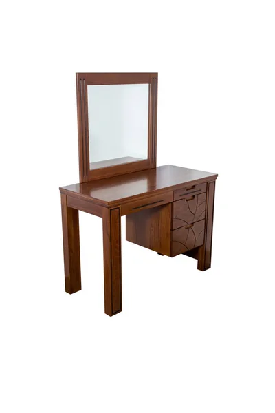 Commode moderne avec miroir isolé sur blanc — Photo