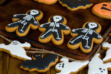 Cadılar Bayramı ev yapımı gingerbread çerezleri arka plan