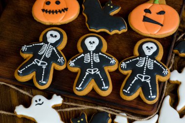 Cadılar Bayramı ev yapımı gingerbread çerezleri arka plan