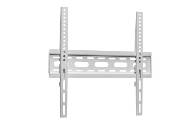Beyaz arkaplan izolasyonunda TV için beyaz parantez