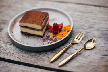 tiramisu çöl plaka üzerinde