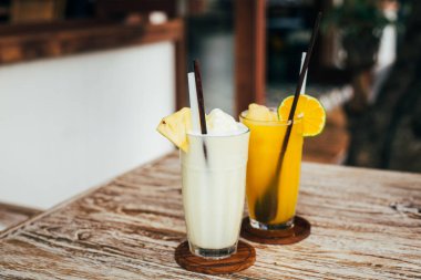 milkshake ve portakal suyu taze yapılmış