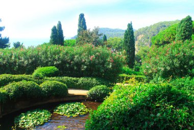 Lloret de Mar 'daki Santa Clotilde Bahçeleri. Katalonya, İspanya