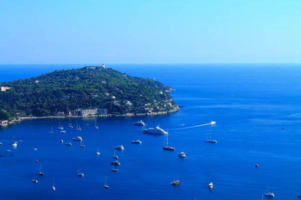 Panorama Riviera Francesa Con Una Península Mónaco Verano — Foto de Stock