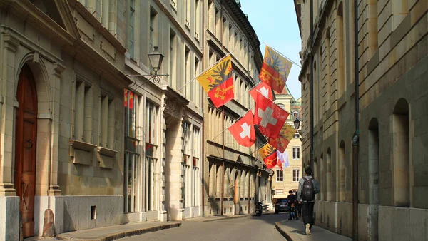 Geneva Switzerland September 2015 Geneva Street Fall Switzerland — Stock Photo, Image