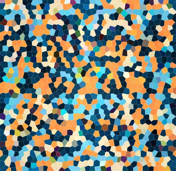 Mosaic abstraction of blue and orange colors. Texture. Background.