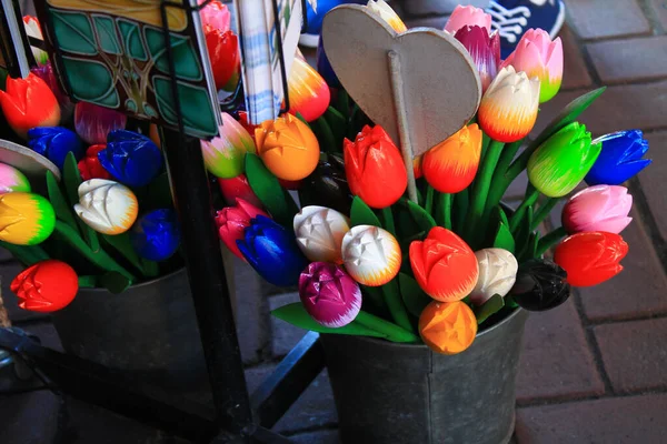 Tulipanes Plásticos Multicolores Amsterdam Países Bajos — Foto de Stock