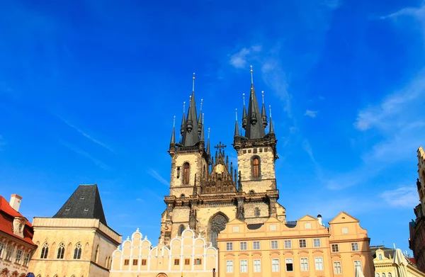 Kostel Panny Marie Před Týnem Praze Proti Modré Obloze Česká — Stock fotografie