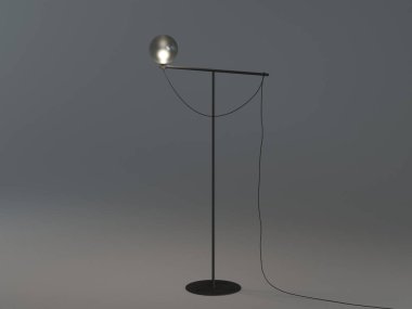 Koyu arkaplandaki lamba dahil. Lambanın 3 boyutlu modellenmesi ve görselleştirilmesi. 3B görüntüleme.