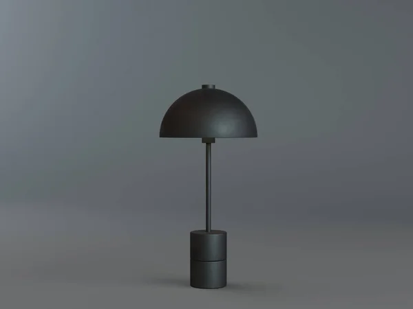Schwarze Tischlampe Auf Dunklem Hintergrund Modellierung Und Visualisierung Einer Tischlampe — Stockfoto