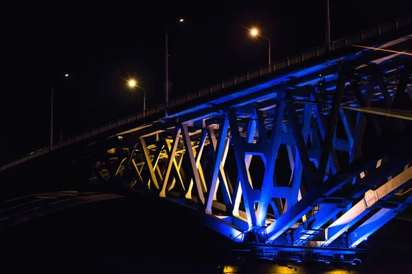 Fragment of bridge in the night — Stock Photo, Image