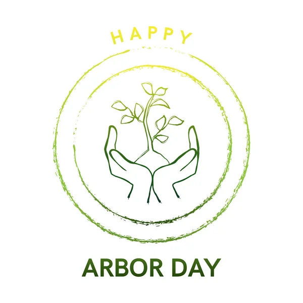 Arbor Day logo with tree and hands