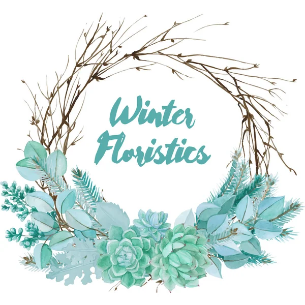 Vector Watercolor Floristic Composição — Vetor de Stock