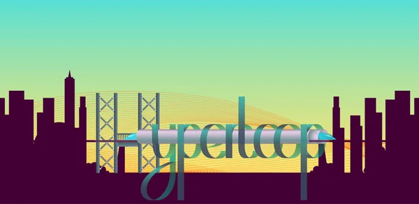 Vektör Hyperloop yazı çizim