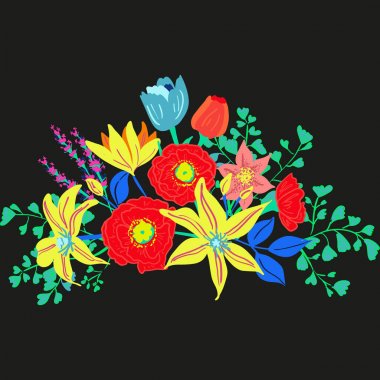 Vektör rustik çiçek buketi