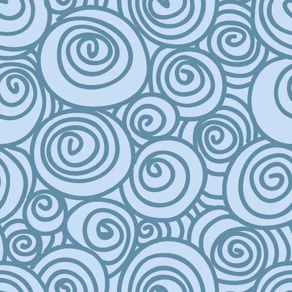 Handgezeichnete Wellen und Spiralen Vektor nahtlose Muster — Stockvektor