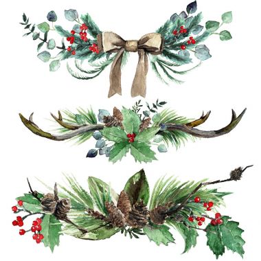 Suluboya İskandinav Noel kompozisyon ayarla