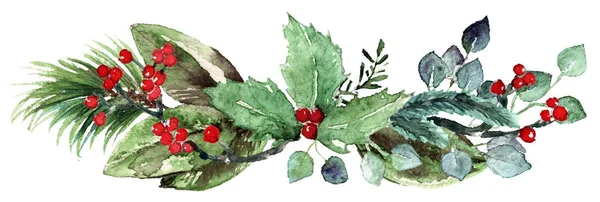 Watercolor Scandinavian Christmas Composition — Stock Photo, Image