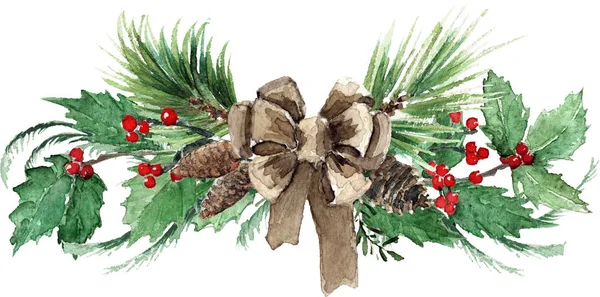 Samenstelling van de aquarel Scandinavische kerst — Stockfoto