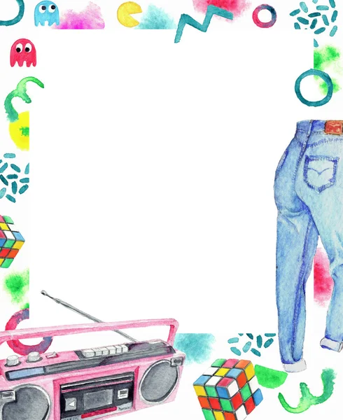 Suluboya Retro temalı çerçeve 1980'lerde