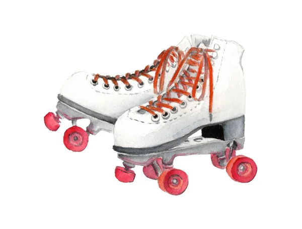 Watercolor Retro Roller Skate — Stock Photo, Image