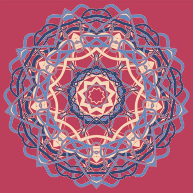 Aribic renkli Mandala. Etnik kabile süsler