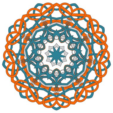 Aribic renkli Mandala. Etnik kabile süsler