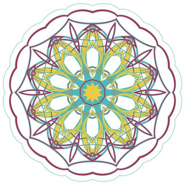 Aribic renkli Mandala. Etnik kabile süsler