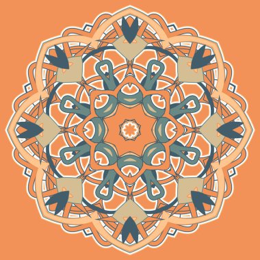 Aribic renkli Mandala. Etnik kabile süsler