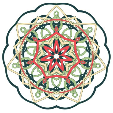 Aribic renkli Mandala. Etnik kabile süsler